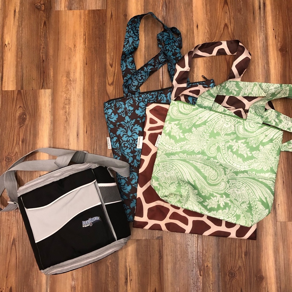 Sachi thermal bags and a flexifreeze cooler bag
